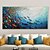 abordables Pinturas de animales-Pintura en lienzo de peces marinos azules abstractos hecha a mano, arte nórdico, grafiti, tamaño grande, decoración moderna para sala de estar, imagen sin marco