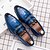 billiga Halvformell-blå och röda krokodilpräglade loafers i konstläder för män – elegant slip-on design med metallaccent för högtidlig klädsel och affärskläder
