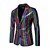 cheap Men&#039;s Classic Blazers-Men&#039;s Blazer Business Cocktail Party Wedding Party Fashion Casual Spring &amp;  Fall Polyester Plaid Buttons Pocket Comfortable Single Breasted Blazer Silver Blue Gold