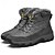 baratos Inverno e botas de neve-Homens Botas Botas de Neve Botas de caminhada Botas de inverno Forro de Lã Camurça Náilon Confortável Antiderrapante Com Cadarço Preto Cinzento