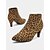 billige Ankelstøvler-ankelstøvler med leopardprint til kvinder med spids tå og stilethæl - trendy støvletter med dyreprint til efterår og vinter