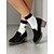 economico Slip-ons e mocassini da donna-mocassini da donna in pelle scamosciata nera con suola spessa - suola robusta con tacco a blocco per un uso casual e quotidiano