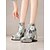 cheap Ankle Boots-Women&#039;s Sequin Floral Ankle Boots – Glittering Platform Block Heels for Parties and Events