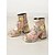 cheap Ankle Boots-Women&#039;s Sequin Floral Ankle Boots – Glittering Platform Block Heels for Parties and Events