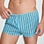 abordables Bóxer de hombre-Hombre 1 pc Boxer Boxers Cintura elástica 100% Algodón Transpirable Suave Cómodo Raya Tiro Medio Blanco Amarillo
