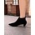baratos Botas de tornozelo-botins femininos pretos de bico fino com salto gatinho - calçado elegante e versátil para todas as estações