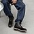 baratos Botas de cano curto-botins masculinos de dois tons com cadarço | design em couro sintético e camurça para uso casual e ao ar livre
