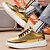 billiga Herrsneakers-guldmetallic låga sneakers för män – snygga snörskor med vit halkfri sula för vardags- och festkläder