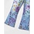 cheap Women&#039;s Pants-Women&#039;s Jeans Flared Pants Bell Bottom Fashion Full Length Skull Flower / Floral Side Pockets Wide Leg Print Comfort Micro-elastic Halloween Weekend Blue Red Purple Green Regular Fit