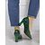 abordables Semiformal-Zapatos de tacón de bloque con punta puntiaguda de charol sintético verde brillante: elegantes zapatos formales para mujer