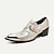 billiga Premium läder Loafers-herrskor i guldmetalliskt läder med ormskinnsmönster, fyrkantig tå och spänndetalj - perfekt för bröllop, fester och andra speciella evenemang