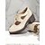 cheap Women&#039;s Oxfords-Women&#039;s Cream Lace-Up Oxford Shoes with Cut-Out Design and Chunky Sole – Vintage Casual Footwear for Everyday Wear