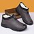 baratos Inverno e botas de neve-sapatos masculinos pretos impermeáveis de inverno sem cadarço – forro de pele sintética quente, sola antiderrapante durável, perfeita para clima frio e atividades ao ar livre
