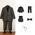 billige Guttens formelle drakt-5 deler Ringbærerdress Gutt Barn Dress Formell drakt Blazer &amp; vest &amp; bukser &amp; brosje &amp; slips Formell Fest Valentines Mote Kul Stripe Lomme Kakifarget Mørkegrå Polyester