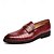 billiga Halvformell-blå och röda krokodilpräglade loafers i konstläder för män – elegant slip-on design med metallaccent för högtidlig klädsel och affärskläder
