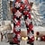 billiga Julscen outfit-Jul Herr Rutig Snöflinga Kostymbyxor Medium Midja Mode Ledigt Fest Utomhus Hem Dragkedja Ficka Byxor med raka ben Sommar Vår Höst 3D-tryck Röd Blå Purpur