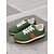 voordelige Damessneakers-retro-geïnspireerde groene suède sneakers voor dames met rubberen zool - comfortabel en stijlvol voor dagelijks gebruik