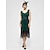 ieftine Rochii-Anii 1920 Rochie de Cocktail Rochie de epoca Miezul zilei Rochie Flapper Ținute Rochie de Cocktail Gatsby Fetișcană Invitat la nuntă Paiete Pană Franjuri Costume de fancy Pentru femei Costum de