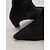 baratos Botas de tornozelo-botins femininos pretos de bico fino com salto gatinho - calçado elegante e versátil para todas as estações
