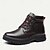 preiswerte Winter- und Schneestiefel-Winterstiefeletten zum Schnüren für Herren mit Kunstfellfutter, rutschfester, robuster Sohle und wasserdichtem Obermaterial aus Leder – ideal für den Außenbereich bei kaltem Wetter