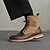 baratos Botas de cano curto-botins masculinos de dois tons com cadarço | design em couro sintético e camurça para uso casual e ao ar livre
