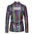 cheap Men&#039;s Classic Blazers-Men&#039;s Blazer Business Cocktail Party Wedding Party Fashion Casual Spring &amp;  Fall Polyester Plaid Buttons Pocket Comfortable Single Breasted Blazer Silver Blue Gold