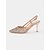 baratos Formal-saltos slingback brilhantes em ouro rosa com tira ajustável no tornozelo e salto gatinho para mulheres - ideais para casamentos e ocasiões especiais
