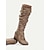 baratos Botas Slouch-botas femininas de cano alto, cano alto, com fivelas e salto plataforma, em tom bege desbotado – botas de inverno aconchegantes com punho de malha para trajes casuais
