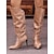 baratos Botas Slouch-botas femininas de cano alto, prateadas e largas – botas estilosas de bico fino com salto agulha para um visual moderno