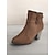 preiswerte Stiefeletten-braune Damenstiefeletten aus Wildlederimitat - Blockabsatz mit seitlichem Reißverschluss und dekorativen Knopfdetails, ideal für die Freizeit im Herbst und Winter