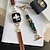 billige Apple Watch-bånd-Leather Link Kompatibel med Apple Watch-klokkereim 38mm 40mm 41mm 42mm 44mm 45mm 49mm Metalllås Justerbar PU-lær Erstatningsklokkerem til iwatch Ultra 2 Series 9 8 7 SE 6 5 4 3 2 1