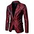 billige Herre Klassiske Blazere-Herre Blazer Sett Virksomhet Cocktailfest Bryllupsfest Mote Fritid Vår &amp; Vinter Bomullsblanding Paisly Lomme 2 deler Bekvem Enkeltkneppet Blazer Svart Gul Burgunder Navyblå