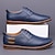 economico Semi-formale-scarpe casual da uomo in similpelle oxford blu navy con design allacciato, comode ed eleganti per l&#039;uso quotidiano