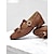 cheap Women&#039;s Flats-Women&#039;s Brown T-Strap Loafers with Tassel Accents - Retro Low Block Heel Shoes for Casual and Vintage Style