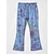 cheap Women&#039;s Pants-Women&#039;s Jeans Flared Pants Bell Bottom Fashion Full Length Skull Flower / Floral Side Pockets Wide Leg Print Comfort Micro-elastic Halloween Weekend Blue Red Purple Green Regular Fit