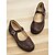 economico Anni &amp;#39;80-scarpe mary jane marroni da donna con dettagli brogue, cinturino con fibbia e suola spessa antiscivolo: calzature casual retrò da indossare tutti i giorni