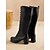 abordables Botas de moda-Botas altas hasta la rodilla con cordones estilo vintage para mujer: tacón grueso, estilo retro para cosplay, disfraces y moda diaria