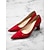abordables Semiformal-Zapatos de tacón de bloque con punta puntiaguda de charol sintético verde brillante: elegantes zapatos formales para mujer