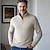 preiswerte Herrenpullover-Herren Pullover Kleid Pullover Gerippt Stricken Cropped Zip Strick Feste Farbe Ständer Stilvoll Basic Outdoor Täglich Bekleidung Herbst Winter Kamel Schwarz S M L