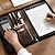 billige Opbevaring og sortering-business taske vegansk læder business portfolio med lynlås padfolio alt-i-én. smarteste beskyttende tablet-sleeve, præsentationsslot, lommeregner, kortopbevaring, skriveblok
