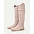 billiga Slouch Boots-knähöga kängor i mocka för kvinnor med spänne - ledig platt klack för vardags- och höstmode