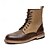 baratos Botas de cano curto-botins masculinos de dois tons com cadarço | design em couro sintético e camurça para uso casual e ao ar livre