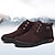 economico Stivali invernali e neve-stivaletti invernali da uomo in finta pelle scamosciata marrone con fodera in peluche – scarpe casual calde con lacci per il freddo