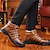 baratos Inverno e botas de neve-botas de caminhada masculinas de couro sintético marrom com forro de pelúcia – calçados de inverno duráveis para aventuras ao ar livre