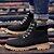 baratos Botas de trabalho-botas de trabalho amarelas clássicas masculinas – botas de cano curto duráveis com cadarço, colarinho acolchoado e sola resistente