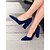 preiswerte Halbformell-Klassische High Heels aus Wildleder mit spitzer Spitze für Damen | Pumps mit Blockabsatz für die Arbeit und Partys