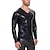 economico Lucide-Tute Zentai Tuta di pelle Felpa Costume di Carnevale Per uomo Metallico Lucido A V Costume per Performance Club Pole Dance Halloween Carnevale Adulti