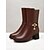 baratos Botas da moda-botas femininas de inverno de cano médio com forro de pele de couro sintético preto com pingente de estrela e saltos altos – calçado elegante e quente para o tempo frio
