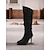 baratos Botas Slouch-botas femininas de cano alto, prateadas e largas – botas estilosas de bico fino com salto agulha para um visual moderno