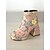 cheap Ankle Boots-Women&#039;s Sequin Floral Ankle Boots – Glittering Platform Block Heels for Parties and Events